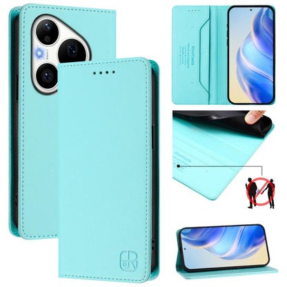 RC01 Dual-Folded Magnetic Suction RFID Leather Phone Case, For Huawei nova 16z / 15 / 14, For Huawei nova 16, For Huawei Pura 90 Pro Max 5G, For Huawei Pura 90 Pro 5G, For Huawei Mate 70 Air 5G, For Huawei Mate 70 Pro, For Huawei Mate 70               ...