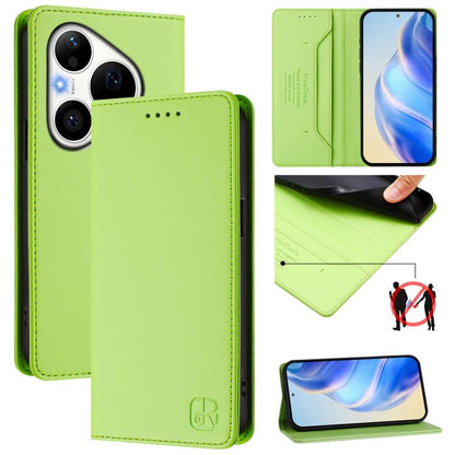 RC01 Dual-Folded Magnetic Suction RFID Leather Phone Case, For Huawei nova 16z / 15 / 14, For Huawei nova 16, For Huawei Pura 90 Pro Max 5G, For Huawei Pura 90 Pro 5G, For Huawei Mate 70 Air 5G, For Huawei Mate 70 Pro, For Huawei Mate 70               ...