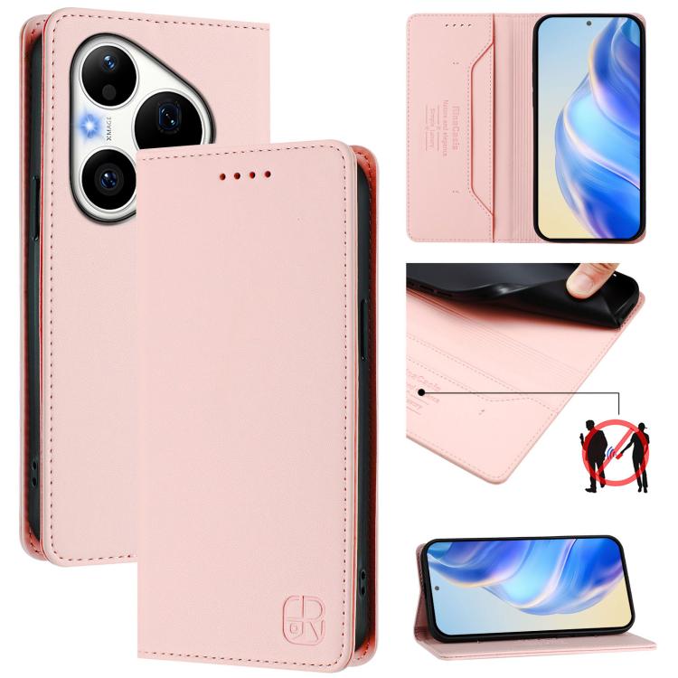 RC01 Dual-Folded Magnetic Suction RFID Leather Phone Case, For Huawei nova 16z / 15 / 14, For Huawei nova 16, For Huawei Pura 90 Pro Max 5G, For Huawei Pura 90 Pro 5G, For Huawei Mate 70 Air 5G, For Huawei Mate 70 Pro, For Huawei Mate 70               ...