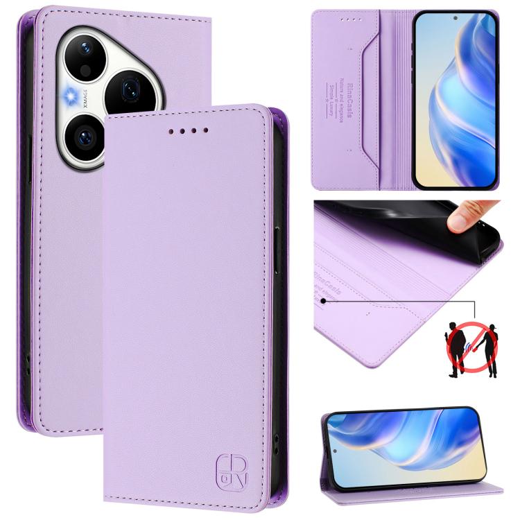 RC01 Dual-Folded Magnetic Suction RFID Leather Phone Case, For Huawei nova 16z / 15 / 14, For Huawei nova 16, For Huawei Pura 90 Pro Max 5G, For Huawei Pura 90 Pro 5G, For Huawei Mate 70 Air 5G, For Huawei Mate 70 Pro, For Huawei Mate 70               ...