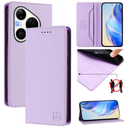 RC01 Dual-Folded Magnetic Suction RFID Leather Phone Case, For Huawei nova 16z / 15 / 14, For Huawei nova 16, For Huawei Pura 90 Pro Max 5G, For Huawei Pura 90 Pro 5G, For Huawei Mate 70 Air 5G, For Huawei Mate 70 Pro, For Huawei Mate 70               ...