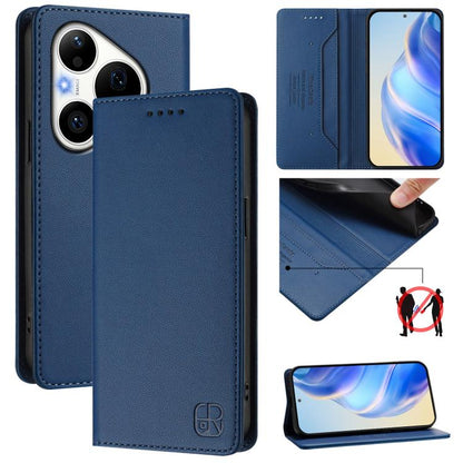 RC01 Dual-Folded Magnetic Suction RFID Leather Phone Case, For Huawei nova 16z / 15 / 14, For Huawei nova 16, For Huawei Pura 90 Pro Max 5G, For Huawei Pura 90 Pro 5G, For Huawei Mate 70 Air 5G, For Huawei Mate 70 Pro, For Huawei Mate 70               ...