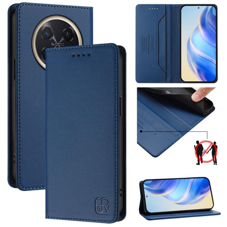RC01 Dual-Folded Magnetic Suction RFID Leather Phone Case, For Huawei nova 16z / 15 / 14, For Huawei nova 16, For Huawei Pura 90 Pro Max 5G, For Huawei Pura 90 Pro 5G, For Huawei Mate 70 Air 5G, For Huawei Mate 70 Pro, For Huawei Mate 70               ...