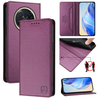RC01 Dual-Folded Magnetic Suction RFID Leather Phone Case, For Huawei nova 16z / 15 / 14, For Huawei nova 16, For Huawei Pura 90 Pro Max 5G, For Huawei Pura 90 Pro 5G, For Huawei Mate 70 Air 5G, For Huawei Mate 70 Pro, For Huawei Mate 70               ...