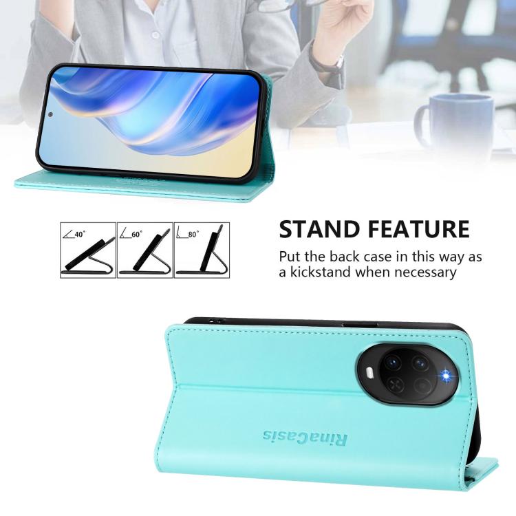 RC01 Dual-Folded Magnetic Suction RFID Leather Phone Case, For Huawei nova 16z / 15 / 14, For Huawei nova 16, For Huawei Pura 90 Pro Max 5G, For Huawei Pura 90 Pro 5G, For Huawei Mate 70 Air 5G, For Huawei Mate 70 Pro, For Huawei Mate 70               ...
