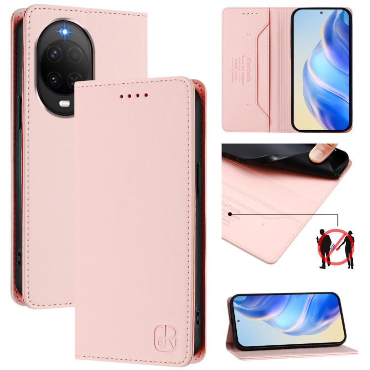 RC01 Dual-Folded Magnetic Suction RFID Leather Phone Case, For Huawei nova 16z / 15 / 14, For Huawei nova 16, For Huawei Pura 90 Pro Max 5G, For Huawei Pura 90 Pro 5G, For Huawei Mate 70 Air 5G, For Huawei Mate 70 Pro, For Huawei Mate 70               ...