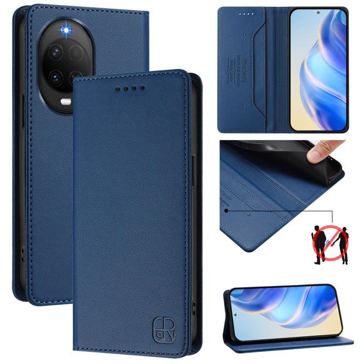 RC01 Dual-Folded Magnetic Suction RFID Leather Phone Case, For Huawei nova 16z / 15 / 14, For Huawei nova 16, For Huawei Pura 90 Pro Max 5G, For Huawei Pura 90 Pro 5G, For Huawei Mate 70 Air 5G, For Huawei Mate 70 Pro, For Huawei Mate 70               ...