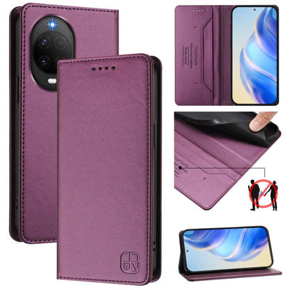 RC01 Dual-Folded Magnetic Suction RFID Leather Phone Case, For Huawei nova 16z / 15 / 14, For Huawei nova 16, For Huawei Pura 90 Pro Max 5G, For Huawei Pura 90 Pro 5G, For Huawei Mate 70 Air 5G, For Huawei Mate 70 Pro, For Huawei Mate 70               ...