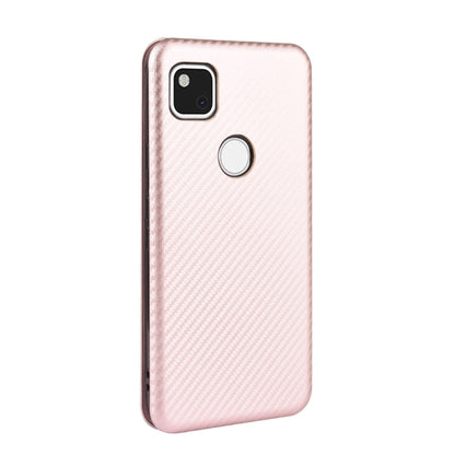 Magnetic flip phone case with carbon-fiber texture, pink back