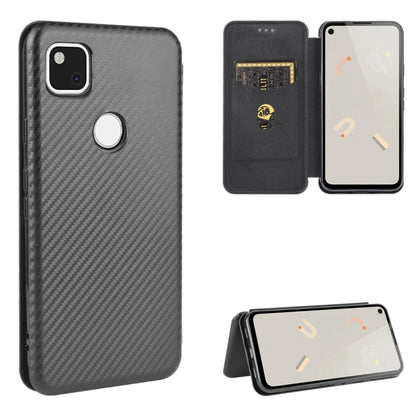 Magnetic flip phone case with carbon-fiber texture, card slot, and stand, black