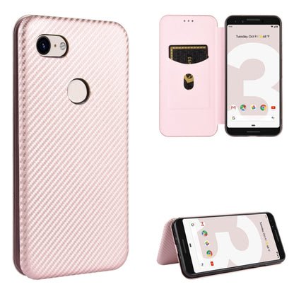 Light pink carbon fiber texture magnetic wallet flip case with card slot and viewing stand
