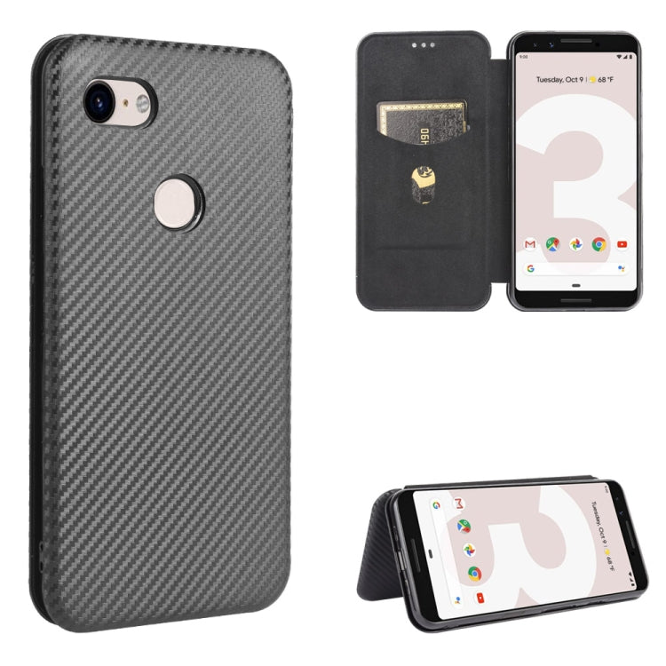Black carbon fiber texture magnetic wallet flip case with card slot and viewing stand