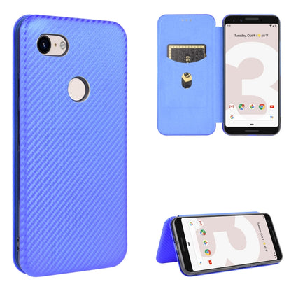 Blue carbon fiber texture magnetic wallet flip case with card slot and viewing stand