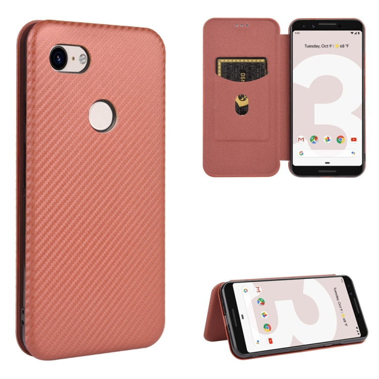 Magnetic flip phone case with carbon fiber texture, pink rose color, card slot