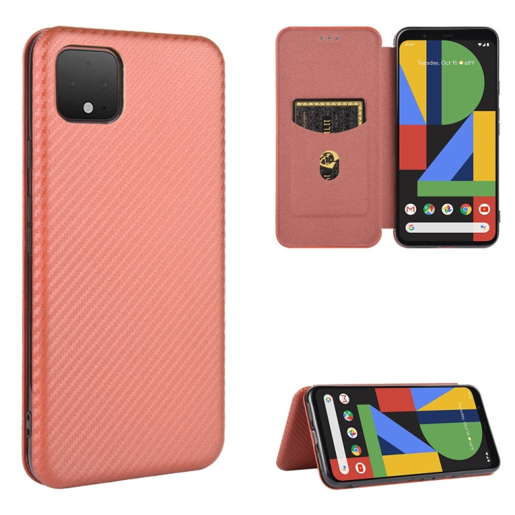 Pink carbon-fiber texture flip phone case with magnetic stand and card slot