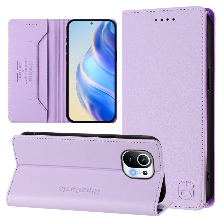 RC01 Dual-Folded Magnetic Suction RFID Leather Phone Case, For Xiaomi Poco C40, For Xiaomi Civi 1S, For Xiaomi Poco M4 Pro 4G, For Xiaomi Poco X4 Pro 5G, For Xiaomi Mi 11 Lite / Mi 11 Lite 5G, For Xiaomi 11T / 11T Pro, For Xiaomi Poco X3 GT            ...