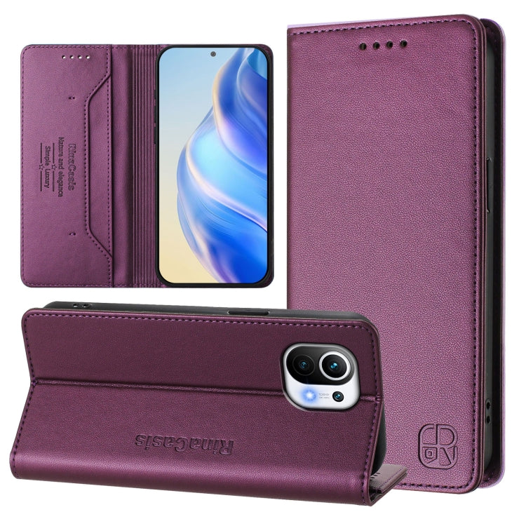 RC01 Dual-Folded Magnetic Suction RFID Leather Phone Case, For Xiaomi Poco C40, For Xiaomi Civi 1S, For Xiaomi Poco M4 Pro 4G, For Xiaomi Poco X4 Pro 5G, For Xiaomi Mi 11 Lite / Mi 11 Lite 5G, For Xiaomi 11T / 11T Pro, For Xiaomi Poco X3 GT            ...