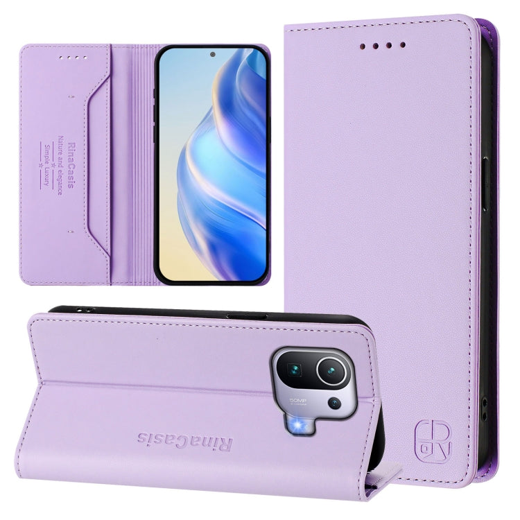RC01 Dual-Folded Magnetic Suction RFID Leather Phone Case, For Xiaomi Poco C40, For Xiaomi Civi 1S, For Xiaomi Poco M4 Pro 4G, For Xiaomi Poco X4 Pro 5G, For Xiaomi Mi 11 Lite / Mi 11 Lite 5G, For Xiaomi 11T / 11T Pro, For Xiaomi Poco X3 GT            ...