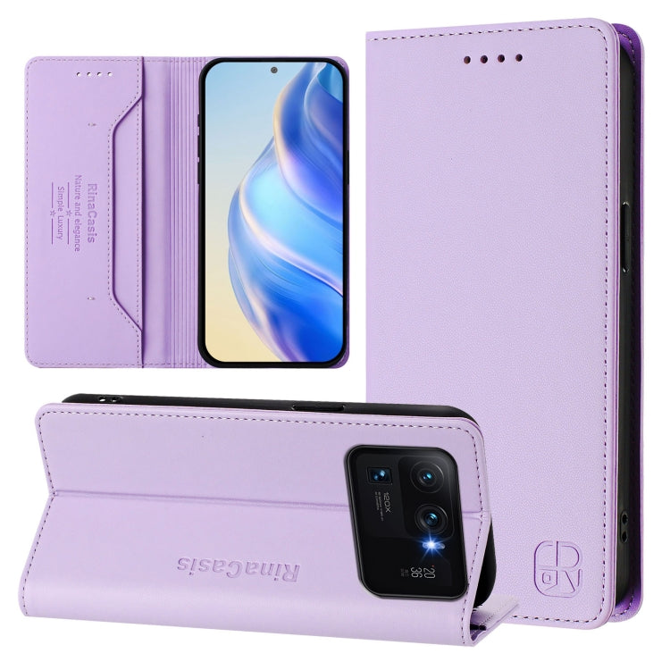 RC01 Dual-Folded Magnetic Suction RFID Leather Phone Case, For Xiaomi Poco C40, For Xiaomi Civi 1S, For Xiaomi Poco M4 Pro 4G, For Xiaomi Poco X4 Pro 5G, For Xiaomi Mi 11 Lite / Mi 11 Lite 5G, For Xiaomi 11T / 11T Pro, For Xiaomi Poco X3 GT            ...