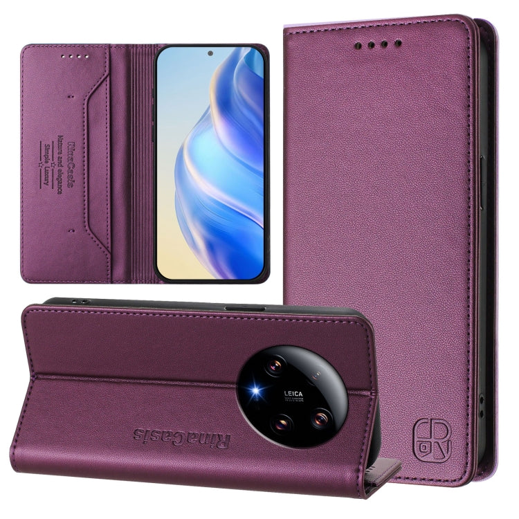 RC01 Dual-Folded Magnetic Suction RFID Leather Phone Case, For Xiaomi 14 Pro 5G, For Xiaomi 14 5G, For Xiaomi 13 Ultra, For Xiaomi Civi 3 5G, For Xiaomi 13 Lite 5G / Civi 2, For Xiaomi 13 Pro 5G, For Xiaomi 13 5G, For Xiaomi 12S Ultra                  ...