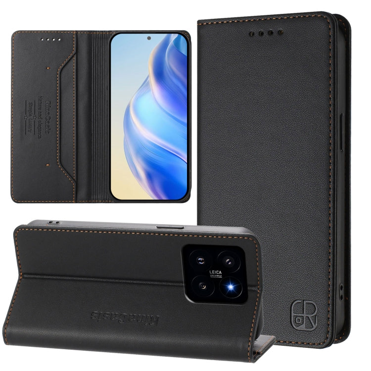 RC01 Dual-Folded Magnetic Suction RFID Leather Phone Case, For Xiaomi 14 Pro 5G, For Xiaomi 14 5G, For Xiaomi 13 Ultra, For Xiaomi Civi 3 5G, For Xiaomi 13 Lite 5G / Civi 2, For Xiaomi 13 Pro 5G, For Xiaomi 13 5G, For Xiaomi 12S Ultra                  ...