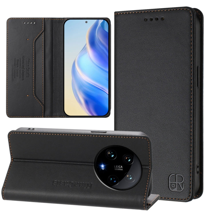 RC01 Dual-Folded Magnetic Suction RFID Leather Phone Case, For Xiaomi Poco M7 Pro 5G, For Xiaomi 15 Pro, For Xiaomi 15, For Xiaomi 14T Pro, For Xiaomi 14T, For Xiaomi Poco F6 5G, For Xiaomi Poco F6 Pro 5G, For Xiaomi Poco X6 Neo 5G                     ...