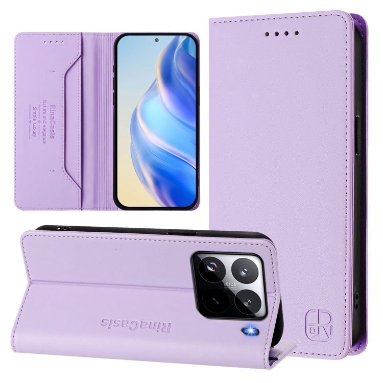 RC01 Dual-Folded Magnetic Suction RFID Leather Phone Case, For Xiaomi Poco M7 Pro 5G, For Xiaomi 15 Pro, For Xiaomi 15, For Xiaomi 14T Pro, For Xiaomi 14T, For Xiaomi Poco F6 5G, For Xiaomi Poco F6 Pro 5G, For Xiaomi Poco X6 Neo 5G                     ...