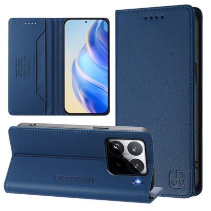 RC01 Dual-Folded Magnetic Suction RFID Leather Phone Case, For Xiaomi Poco M7 Pro 5G, For Xiaomi 15 Pro, For Xiaomi 15, For Xiaomi 14T Pro, For Xiaomi 14T, For Xiaomi Poco F6 5G, For Xiaomi Poco F6 Pro 5G, For Xiaomi Poco X6 Neo 5G                     ...