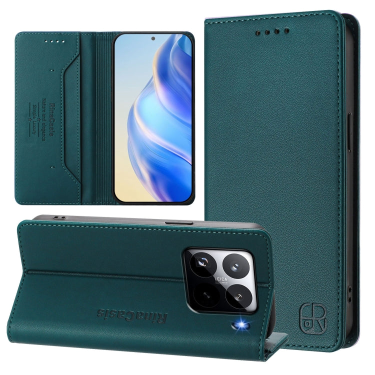 RC01 Dual-Folded Magnetic Suction RFID Leather Phone Case, For Xiaomi Poco M7 Pro 5G, For Xiaomi 15 Pro, For Xiaomi 15, For Xiaomi 14T Pro, For Xiaomi 14T, For Xiaomi Poco F6 5G, For Xiaomi Poco F6 Pro 5G, For Xiaomi Poco X6 Neo 5G                     ...
