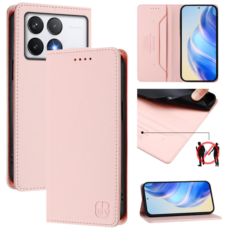 RC01 Dual-Folded Magnetic Suction RFID Leather Phone Case, For Xiaomi Poco M7 Pro 5G, For Xiaomi 15 Pro, For Xiaomi 15, For Xiaomi 14T Pro, For Xiaomi 14T, For Xiaomi Poco F6 5G, For Xiaomi Poco F6 Pro 5G, For Xiaomi Poco X6 Neo 5G                     ...