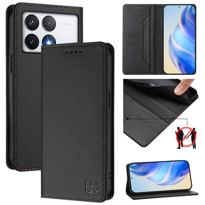 RC01 Dual-Folded Magnetic Suction RFID Leather Phone Case, For Xiaomi Poco M7 Pro 5G, For Xiaomi 15 Pro, For Xiaomi 15, For Xiaomi 14T Pro, For Xiaomi 14T, For Xiaomi Poco F6 5G, For Xiaomi Poco F6 Pro 5G, For Xiaomi Poco X6 Neo 5G                     ...
