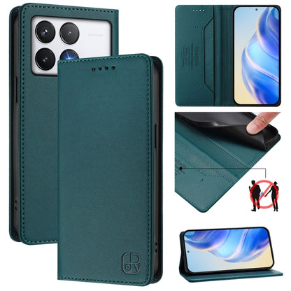 RC01 Dual-Folded Magnetic Suction RFID Leather Phone Case, For Xiaomi Poco M7 Pro 5G, For Xiaomi 15 Pro, For Xiaomi 15, For Xiaomi 14T Pro, For Xiaomi 14T, For Xiaomi Poco F6 5G, For Xiaomi Poco F6 Pro 5G, For Xiaomi Poco X6 Neo 5G                     ...