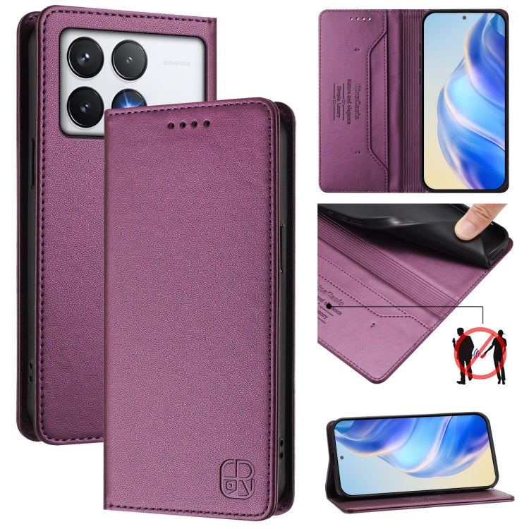 RC01 Dual-Folded Magnetic Suction RFID Leather Phone Case, For Xiaomi Poco M7 Pro 5G, For Xiaomi 15 Pro, For Xiaomi 15, For Xiaomi 14T Pro, For Xiaomi 14T, For Xiaomi Poco F6 5G, For Xiaomi Poco F6 Pro 5G, For Xiaomi Poco X6 Neo 5G                     ...