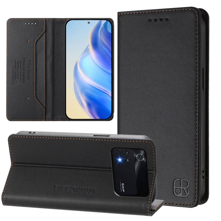 RC01 Dual-Folded Magnetic Suction RFID Leather Phone Case, For Xiaomi Poco C40, For Xiaomi Civi 1S, For Xiaomi Poco M4 Pro 4G, For Xiaomi Poco X4 Pro 5G, For Xiaomi Mi 11 Lite / Mi 11 Lite 5G, For Xiaomi 11T / 11T Pro, For Xiaomi Poco X3 GT            ...
