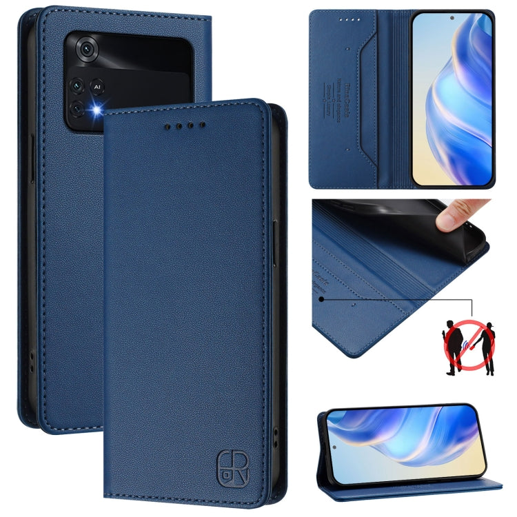 RC01 Dual-Folded Magnetic Suction RFID Leather Phone Case, For Xiaomi Poco C40, For Xiaomi Civi 1S, For Xiaomi Poco M4 Pro 4G, For Xiaomi Poco X4 Pro 5G, For Xiaomi Mi 11 Lite / Mi 11 Lite 5G, For Xiaomi 11T / 11T Pro, For Xiaomi Poco X3 GT            ...