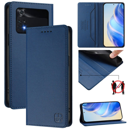 RC01 Dual-Folded Magnetic Suction RFID Leather Phone Case, For Xiaomi Poco C40, For Xiaomi Civi 1S, For Xiaomi Poco M4 Pro 4G, For Xiaomi Poco X4 Pro 5G, For Xiaomi Mi 11 Lite / Mi 11 Lite 5G, For Xiaomi 11T / 11T Pro, For Xiaomi Poco X3 GT            ...