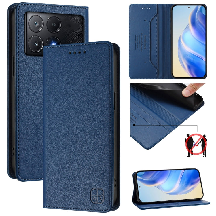 RC01 Dual-Folded Magnetic Suction RFID Leather Phone Case, For Xiaomi Poco M7 Pro 5G, For Xiaomi 15 Pro, For Xiaomi 15, For Xiaomi 14T Pro, For Xiaomi 14T, For Xiaomi Poco F6 5G, For Xiaomi Poco F6 Pro 5G, For Xiaomi Poco X6 Neo 5G                     ...