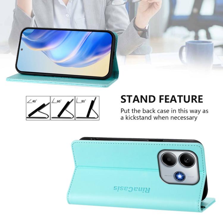RC01 Dual-Folded Magnetic Suction RFID Leather Phone Case, For Xiaomi Poco M7 Pro 5G, For Xiaomi 15 Pro, For Xiaomi 15, For Xiaomi 14T Pro, For Xiaomi 14T, For Xiaomi Poco F6 5G, For Xiaomi Poco F6 Pro 5G, For Xiaomi Poco X6 Neo 5G                     ...