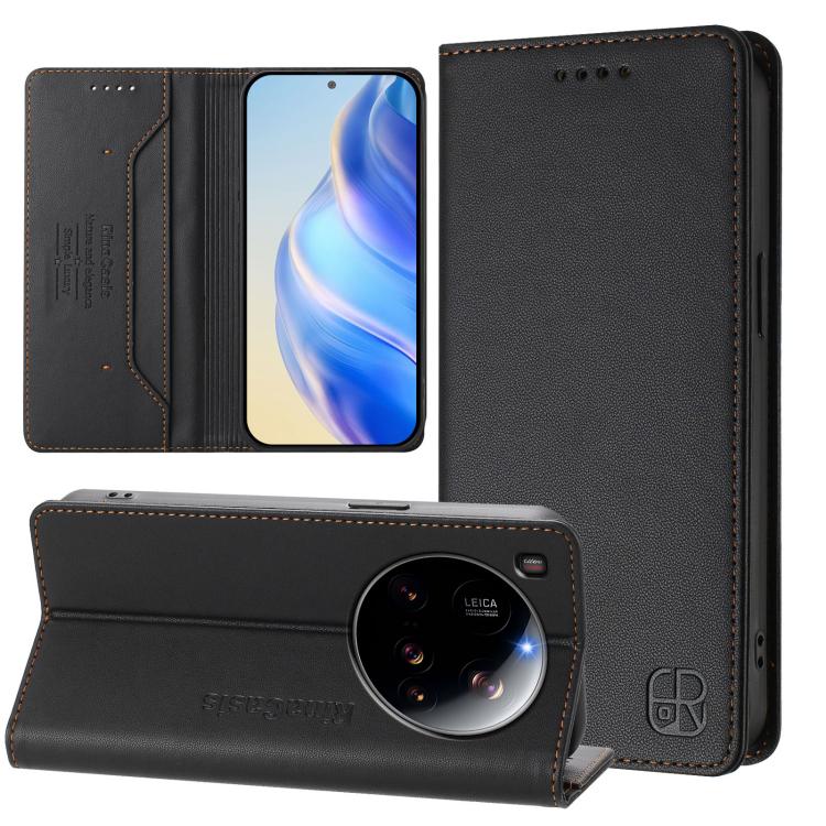 RC01 Dual-Folded Magnetic Suction RFID Leather Phone Case, For Xiaomi 17 Max 5G, For Xiaomi 17T Pro 5G, For Xiaomi Poco M7 4G 169mm, For Xiaomi 15T Pro, For Xiaomi 15T, For Xiaomi Civi 5 Pro Curved, For Xiaomi 15S Pro, For Xiaomi Poco M7 5G / C75 4G   ...
