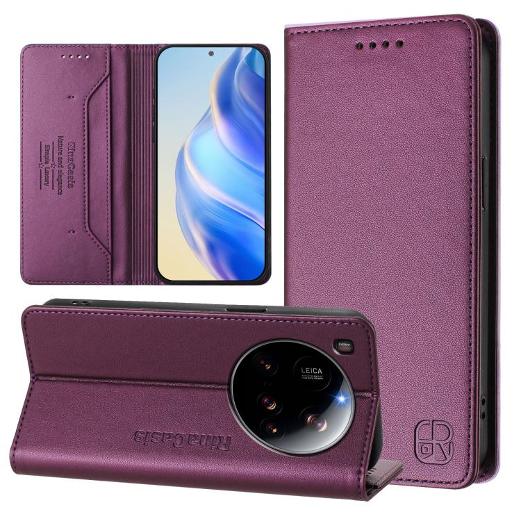 RC01 Dual-Folded Magnetic Suction RFID Leather Phone Case, For Xiaomi 17 Max 5G, For Xiaomi 17T Pro 5G, For Xiaomi Poco M7 4G 169mm, For Xiaomi 15T Pro, For Xiaomi 15T, For Xiaomi Civi 5 Pro Curved, For Xiaomi 15S Pro, For Xiaomi Poco M7 5G / C75 4G   ...