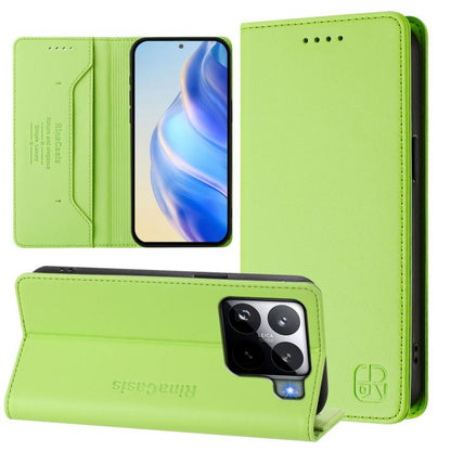 RC01 Dual-Folded Magnetic Suction RFID Leather Phone Case, For Xiaomi 17 Max 5G, For Xiaomi 17T Pro 5G, For Xiaomi Poco M7 4G 169mm, For Xiaomi 15T Pro, For Xiaomi 15T, For Xiaomi Civi 5 Pro Curved, For Xiaomi 15S Pro, For Xiaomi Poco M7 5G / C75 4G   ...