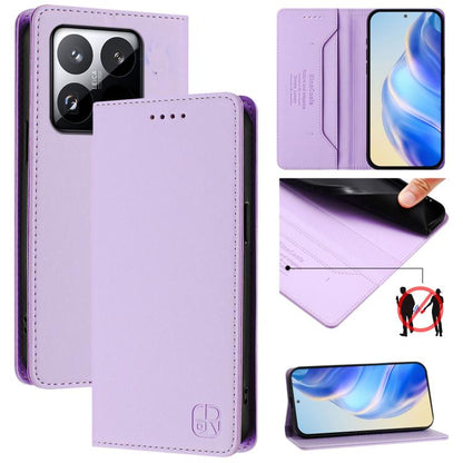 RC01 Dual-Folded Magnetic Suction RFID Leather Phone Case, For Xiaomi 17 Max 5G, For Xiaomi 17T Pro 5G, For Xiaomi Poco M7 4G 169mm, For Xiaomi 15T Pro, For Xiaomi 15T, For Xiaomi Civi 5 Pro Curved, For Xiaomi 15S Pro, For Xiaomi Poco M7 5G / C75 4G   ...