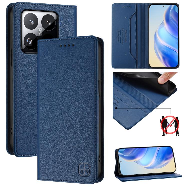RC01 Dual-Folded Magnetic Suction RFID Leather Phone Case, For Xiaomi 17 Max 5G, For Xiaomi 17T Pro 5G, For Xiaomi Poco M7 4G 169mm, For Xiaomi 15T Pro, For Xiaomi 15T, For Xiaomi Civi 5 Pro Curved, For Xiaomi 15S Pro, For Xiaomi Poco M7 5G / C75 4G   ...