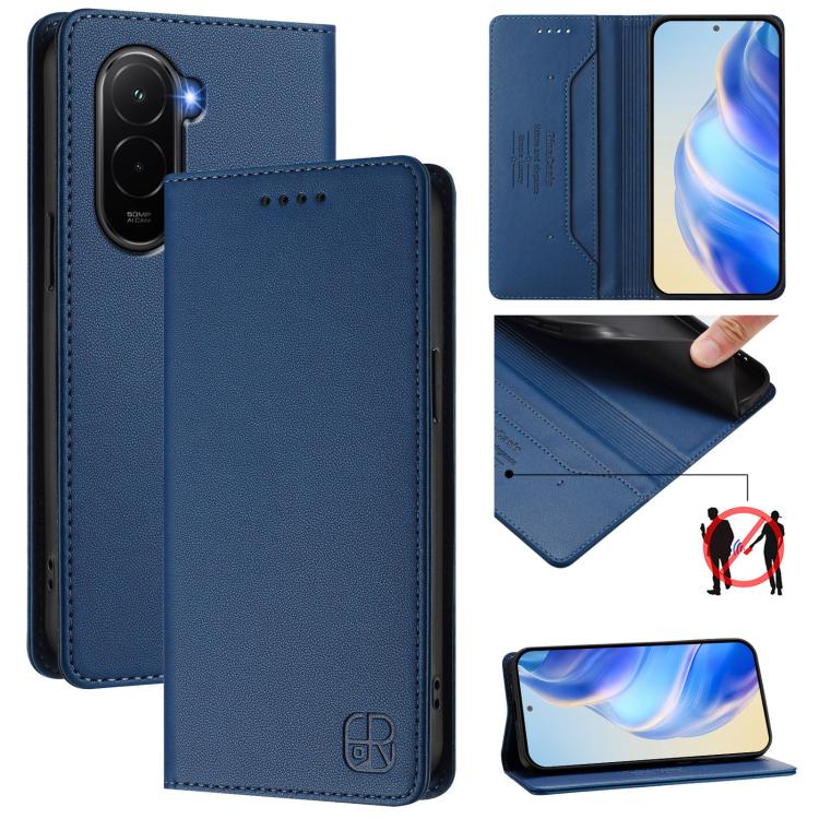 RC01 Dual-Folded Magnetic Suction RFID Leather Phone Case, For Xiaomi 17 Max 5G, For Xiaomi 17T Pro 5G, For Xiaomi Poco M7 4G 169mm, For Xiaomi 15T Pro, For Xiaomi 15T, For Xiaomi Civi 5 Pro Curved, For Xiaomi 15S Pro, For Xiaomi Poco M7 5G / C75 4G   ...