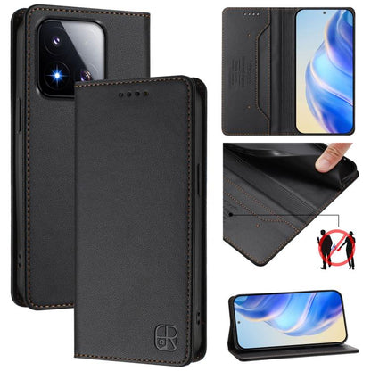 RC01 Dual-Folded Magnetic Suction RFID Leather Phone Case, For Xiaomi 17 Max 5G, For Xiaomi 17T Pro 5G, For Xiaomi Poco M7 4G 169mm, For Xiaomi 15T Pro, For Xiaomi 15T, For Xiaomi Civi 5 Pro Curved, For Xiaomi 15S Pro, For Xiaomi Poco M7 5G / C75 4G   ...