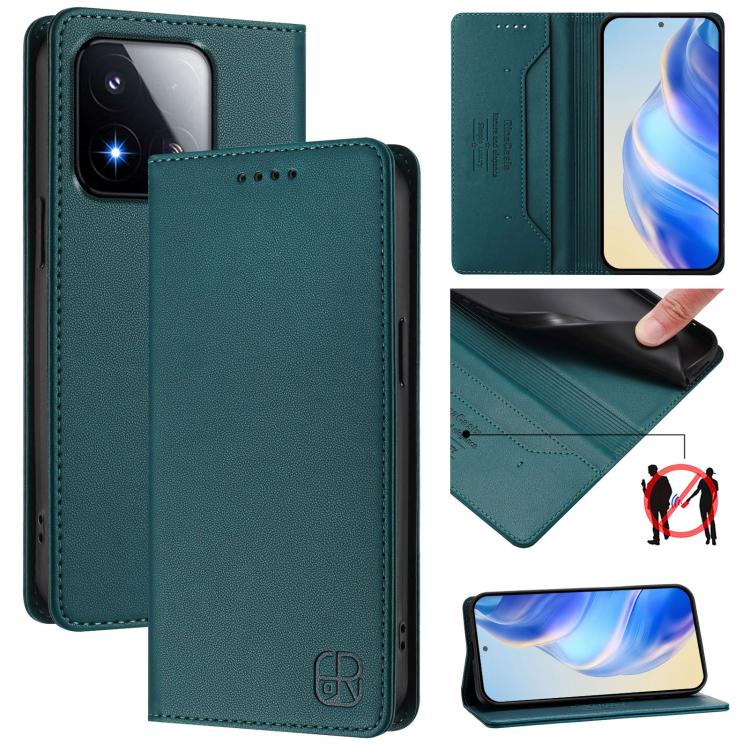 RC01 Dual-Folded Magnetic Suction RFID Leather Phone Case, For Xiaomi 17 Max 5G, For Xiaomi 17T Pro 5G, For Xiaomi Poco M7 4G 169mm, For Xiaomi 15T Pro, For Xiaomi 15T, For Xiaomi Civi 5 Pro Curved, For Xiaomi 15S Pro, For Xiaomi Poco M7 5G / C75 4G   ...