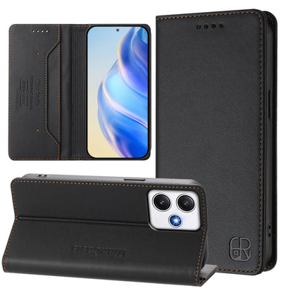 RC01 Dual-Folded Magnetic Suction RFID Leather Phone Case, For Redmi 13C 5G / 4G Global, For Redmi Note 13 5G Global, For Redmi Note 13 Pro+ 5G Global, For Redmi K60 Ultra / Xiaomi 13T / 13T Pro, For Redmi 12 5G / 4G Global / Note 12R                  ...