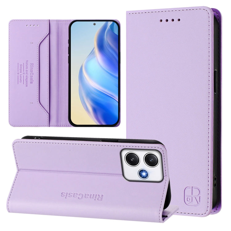 RC01 Dual-Folded Magnetic Suction RFID Leather Phone Case, For Redmi 13C 5G / 4G Global, For Redmi Note 13 5G Global, For Redmi Note 13 Pro+ 5G Global, For Redmi K60 Ultra / Xiaomi 13T / 13T Pro, For Redmi 12 5G / 4G Global / Note 12R                  ...