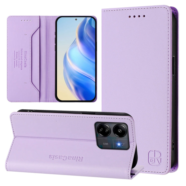 RC01 Dual-Folded Magnetic Suction RFID Leather Phone Case, For Redmi 13C 5G / 4G Global, For Redmi Note 13 5G Global, For Redmi Note 13 Pro+ 5G Global, For Redmi K60 Ultra / Xiaomi 13T / 13T Pro, For Redmi 12 5G / 4G Global / Note 12R                  ...