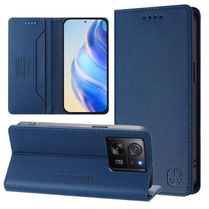 RC01 Dual-Folded Magnetic Suction RFID Leather Phone Case, For Redmi 13C 5G / 4G Global, For Redmi Note 13 5G Global, For Redmi Note 13 Pro+ 5G Global, For Redmi K60 Ultra / Xiaomi 13T / 13T Pro, For Redmi 12 5G / 4G Global / Note 12R                  ...